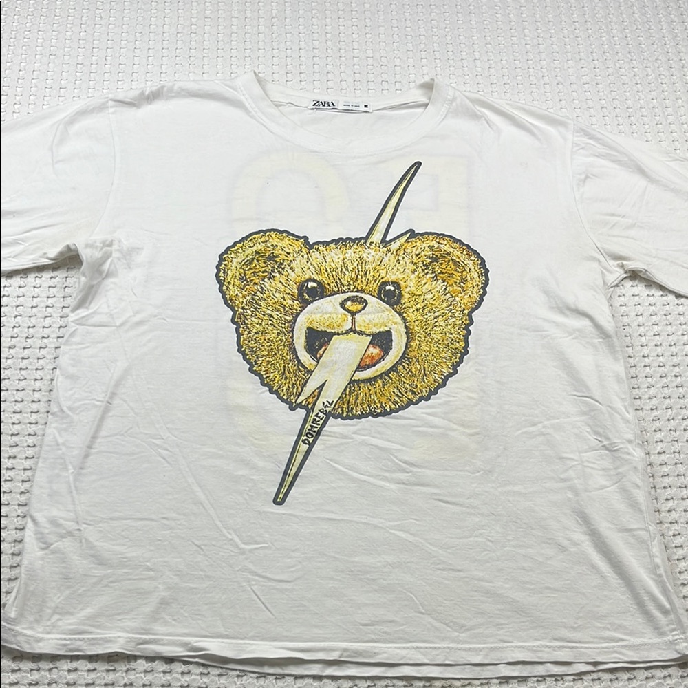 Zara Don Rebel Bear Graphic T-Shirt Size Medium Pre Owned